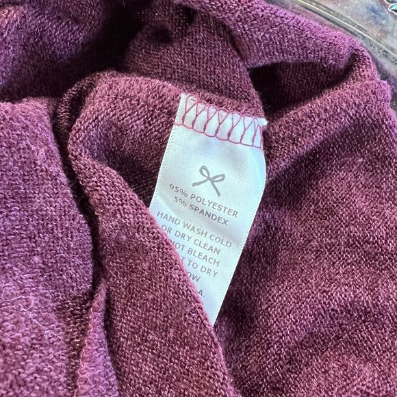 Everly Ruffle Sleeve Mock Turtle Neck Sweater Dress Maroon Medium  💗 - Picture 8 of 8